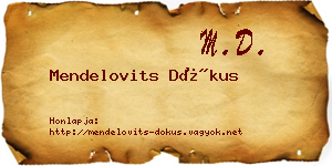 Mendelovits Dókus névjegykártya